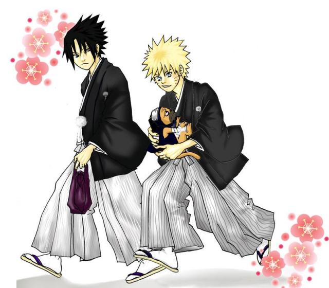 Sasuke and Naruto and Pakun Hurry up